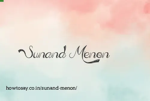 Sunand Menon