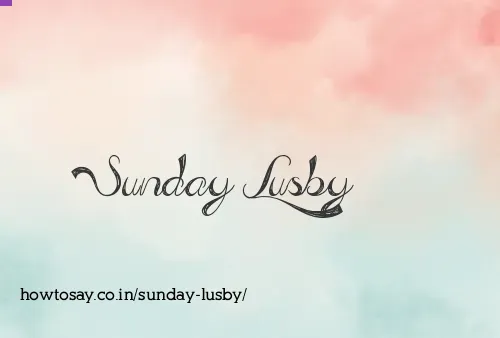 Sunday Lusby