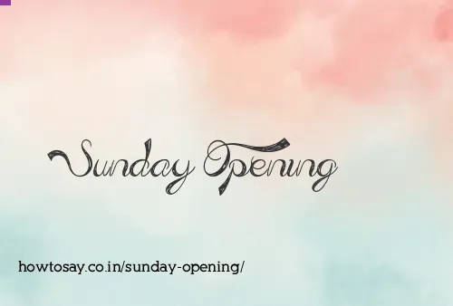 Sunday Opening