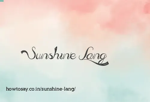 Sunshine Lang