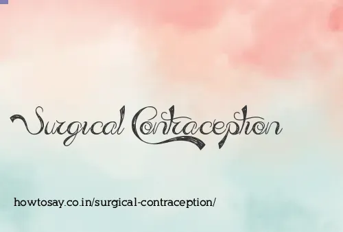 Surgical Contraception