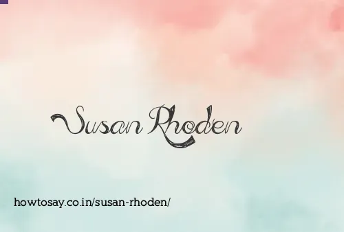 Susan Rhoden