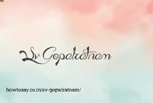 Sv Gopalratnam