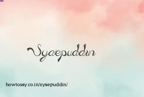 Syaepuddin