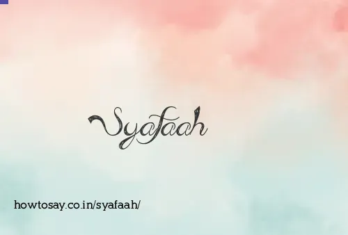 Syafaah