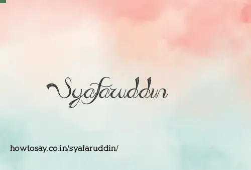 Syafaruddin