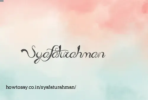 Syafaturahman
