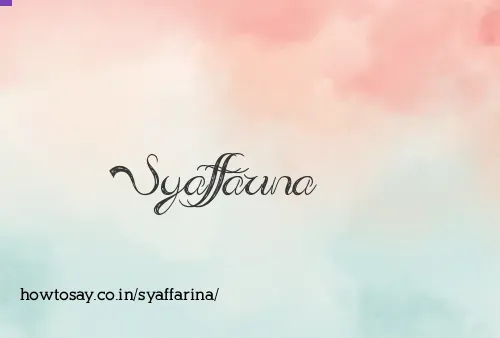 Syaffarina