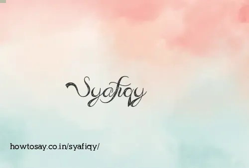 Syafiqy