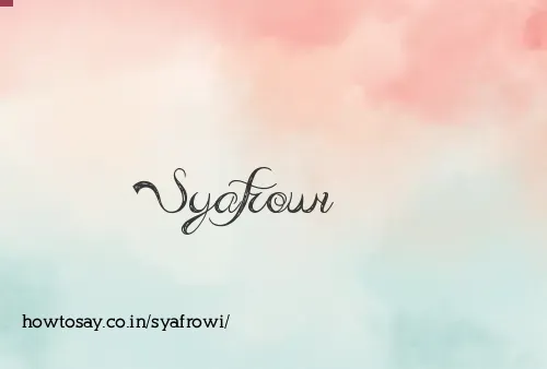 Syafrowi