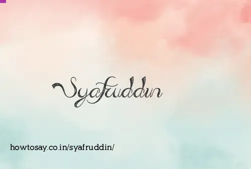 Syafruddin