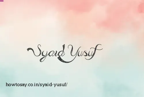 Syaid Yusuf