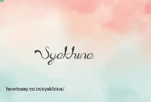 Syakhina