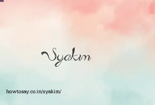 Syakim