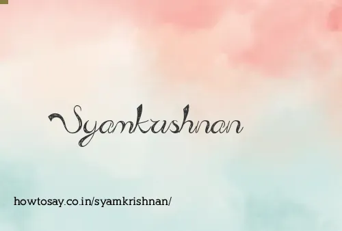 Syamkrishnan