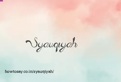 Syauqiyah