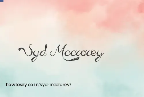 Syd Mccrorey