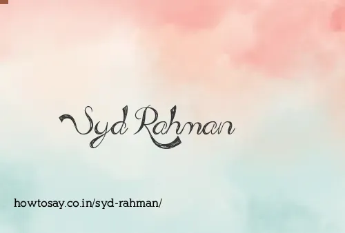Syd Rahman