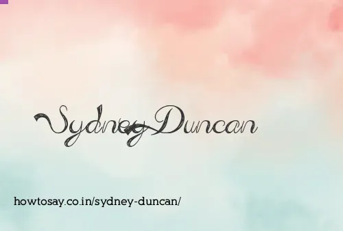 Sydney Duncan