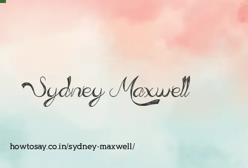 Sydney Maxwell