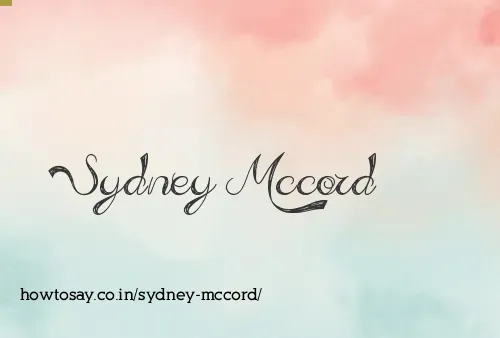 Sydney Mccord