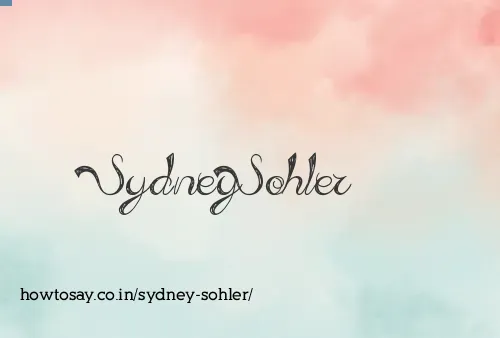 Sydney Sohler