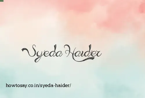 Syeda Haider