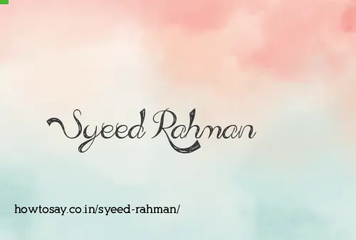 Syeed Rahman