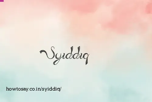 Syiddiq