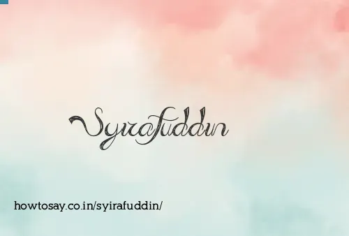 Syirafuddin