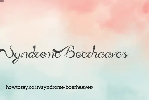 Syndrome Boerhaaves