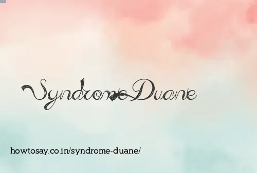 Syndrome Duane