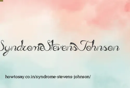 Syndrome Stevens Johnson