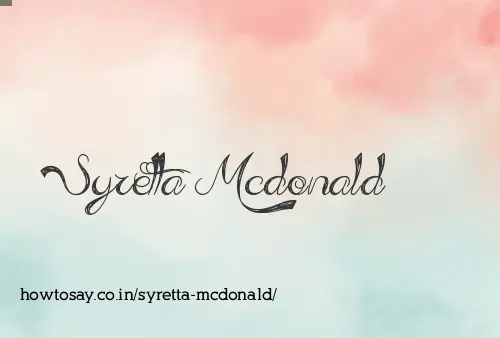 Syretta Mcdonald
