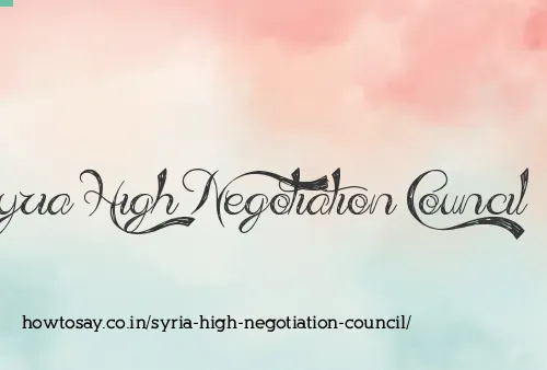 Syria High Negotiation Council