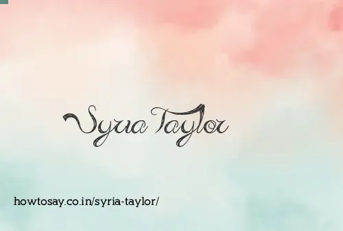 Syria Taylor