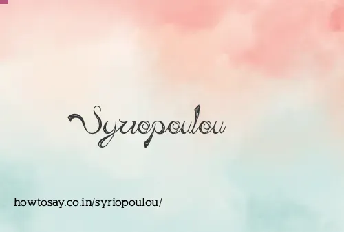 Syriopoulou