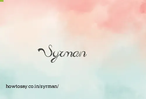 Syrman