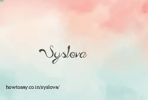 Syslova