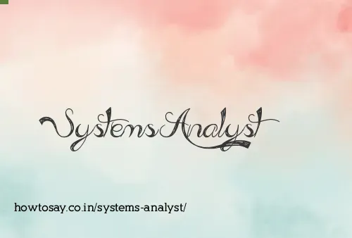 Systems Analyst