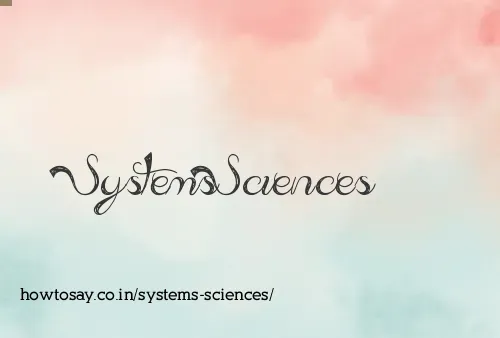 Systems Sciences
