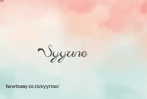 Syyrino