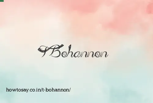 T Bohannon