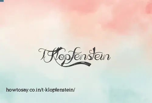 T Klopfenstein