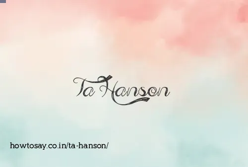 Ta Hanson