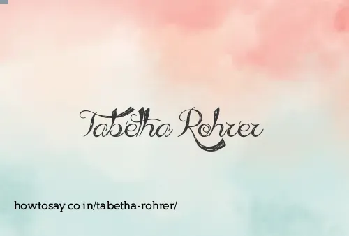 Tabetha Rohrer