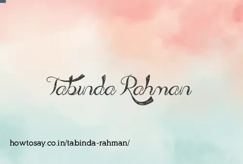 Tabinda Rahman