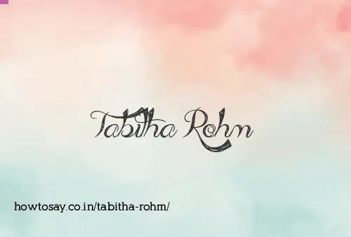Tabitha Rohm