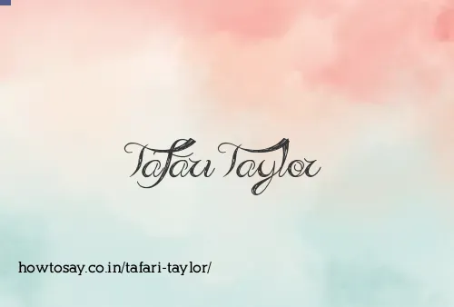 Tafari Taylor