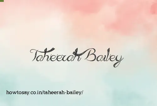 Taheerah Bailey